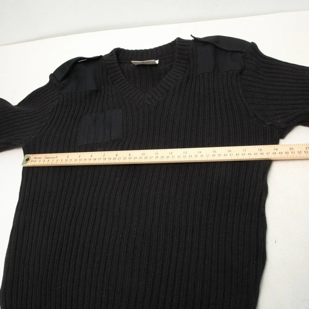 Brigade Quartermasters Woolly Pully Sweater Men 42 Black Military V-Neck England